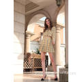 Women's Yellow Plaid Blazer and Mini Skirt